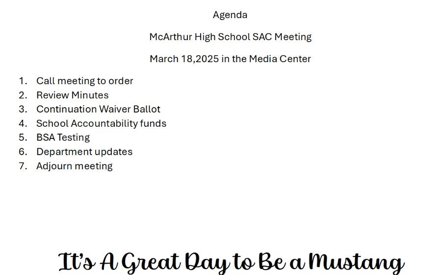  Agenda